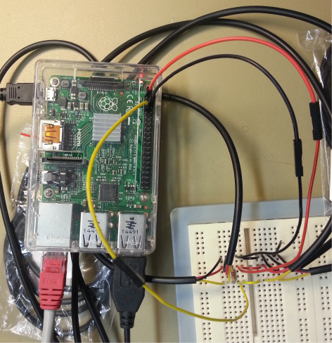 Breadboard (with 5 sensors connected)