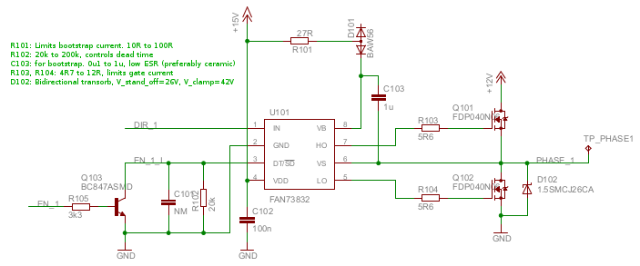 Motor driver board - one of three channels